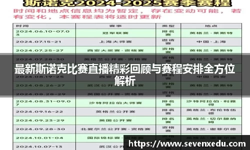 最新斯诺克比赛直播精彩回顾与赛程安排全方位解析